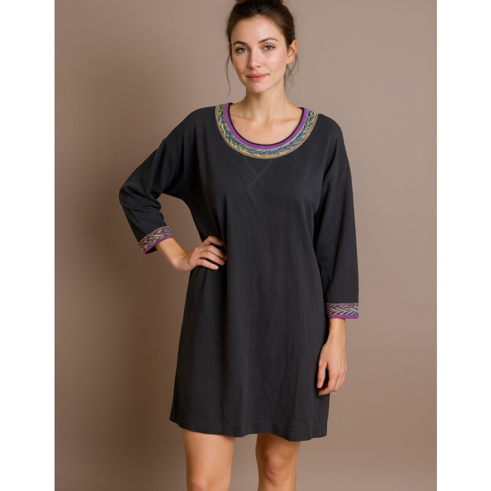 Love Moschino Black Printed Trim T-Shirt Mini Dress Size 8 Casual Chic